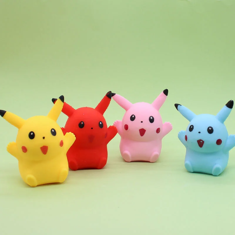 20PCS Pokemon Pikachu Stress Reliever Toy Figure Doll Squeeze Toy Cartoon Antistress Finfertip Sensory Decompression Toy for Kid