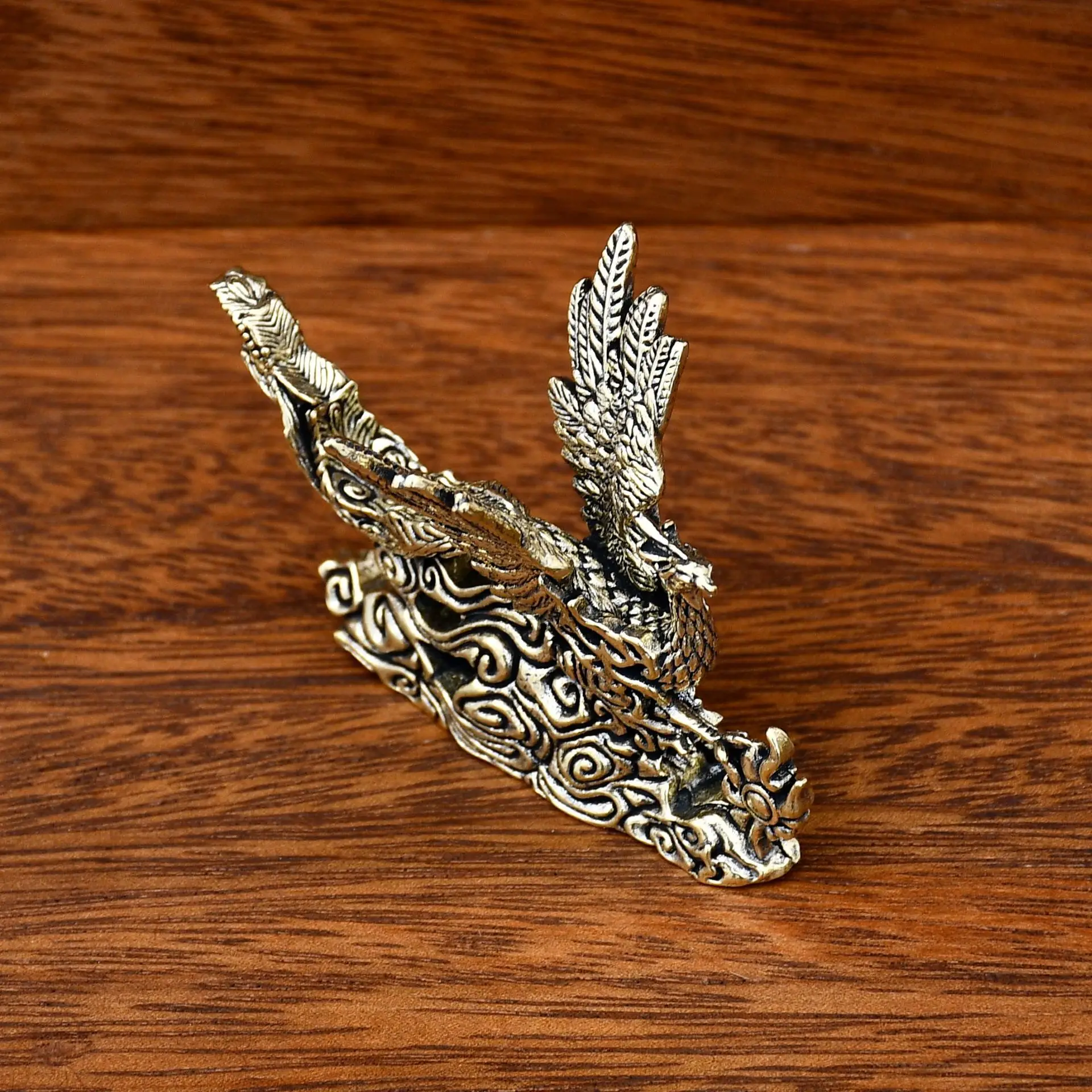 أثاث نحاسي، زخارف سطح المكتب، زخارف فينيكس مصغرة، ديكورات نباتات بوعاء المكتب