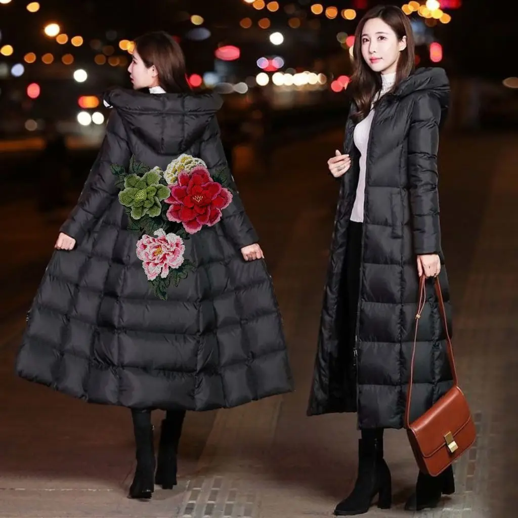 

Женская зимняя утепленная куртка средней длины ниже колена, приталенная, с длинными рукавами, на молнии, для повседневной носки, в модном стиле