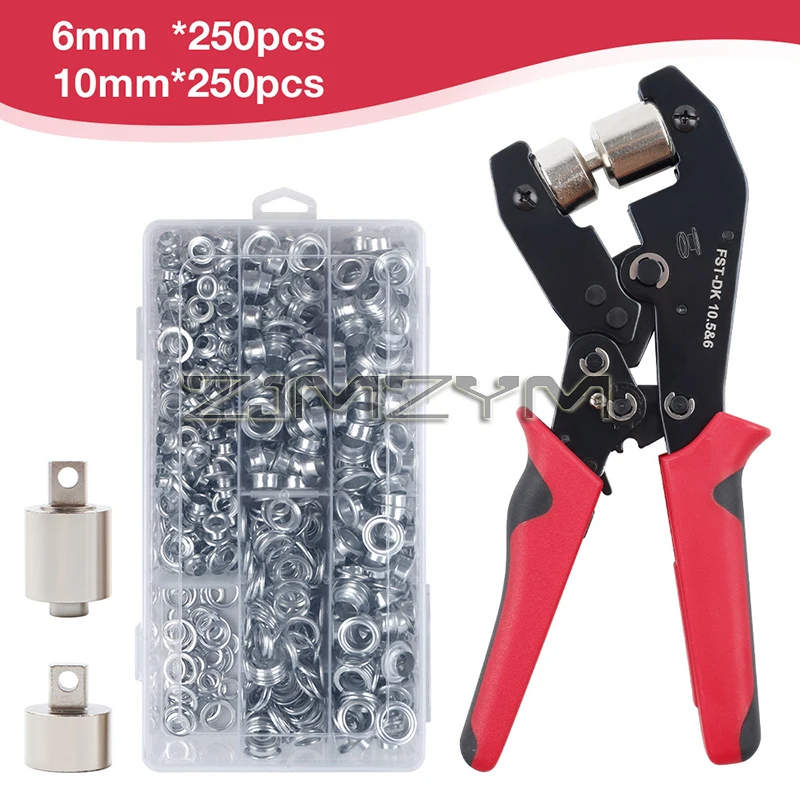 

Многофункциональные плоскогубцы, набор инструментов для люверсов с 500 втулками (6 мм/10 мм), ручной инструмент для позиционирования ушков для кожи/бумаги/ткани