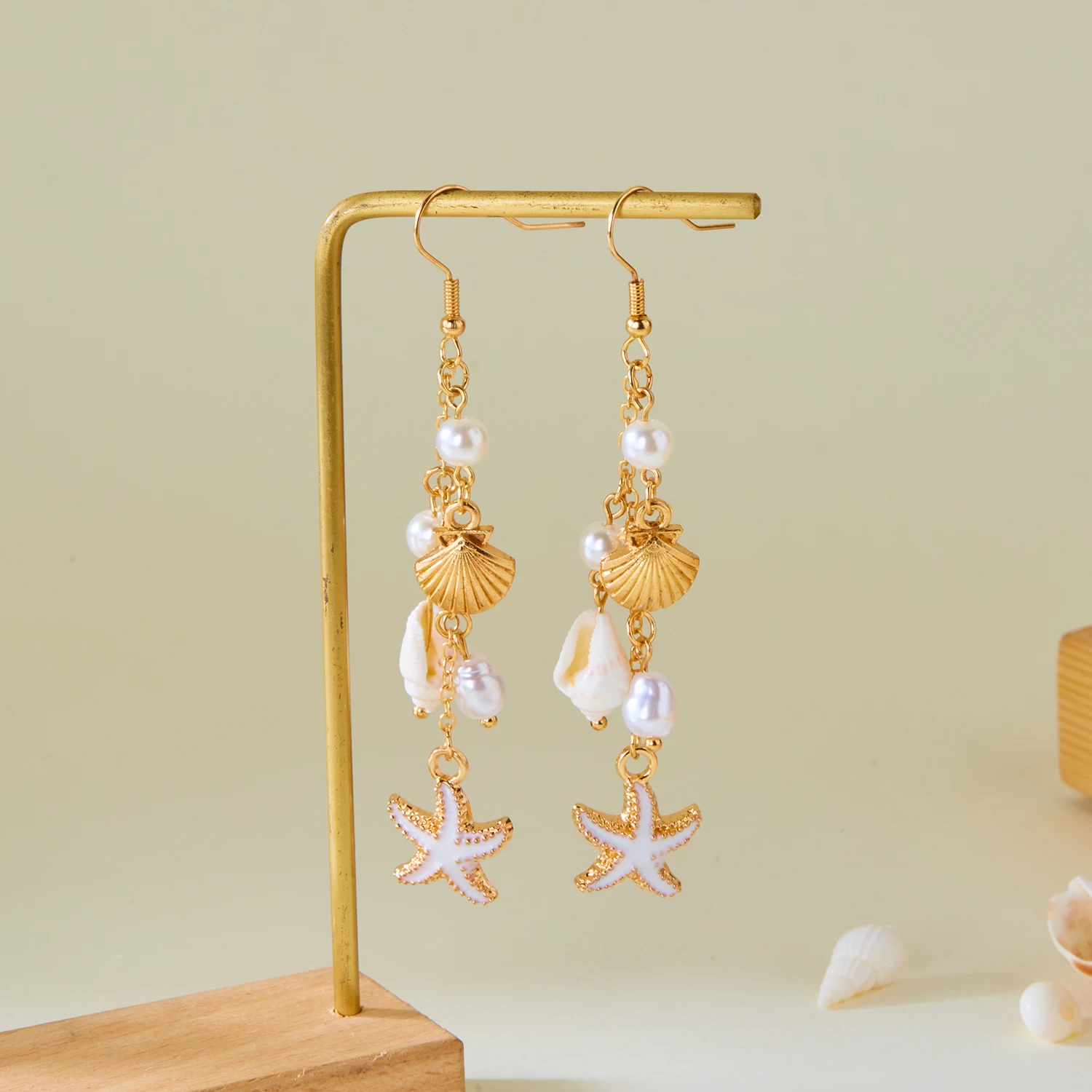 Exquisite handgemachte Muschel Seestern Anhänger Ohrringe für Frauen Böhmen bunte Muschel Quaste Ohrringe Mode Party Schmuck Geschenke – Detail 12