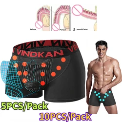 5PCS England Man Sexy Magnetic Therapy Energy Boxers Wholesale Improve Crotch Health Care Underwear Prostate Massage Briefs