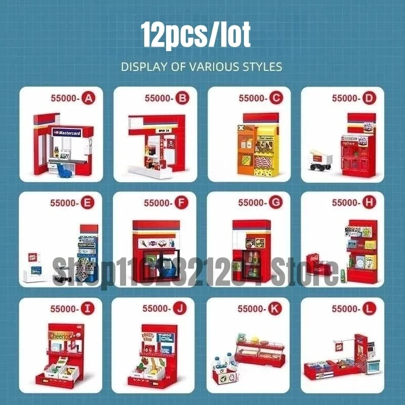 845pcs MOC City Supermarket Building Blocks 24-hour Convenience Store Model 71016 Bricks Kids Toys Birthday Christmas Gifts