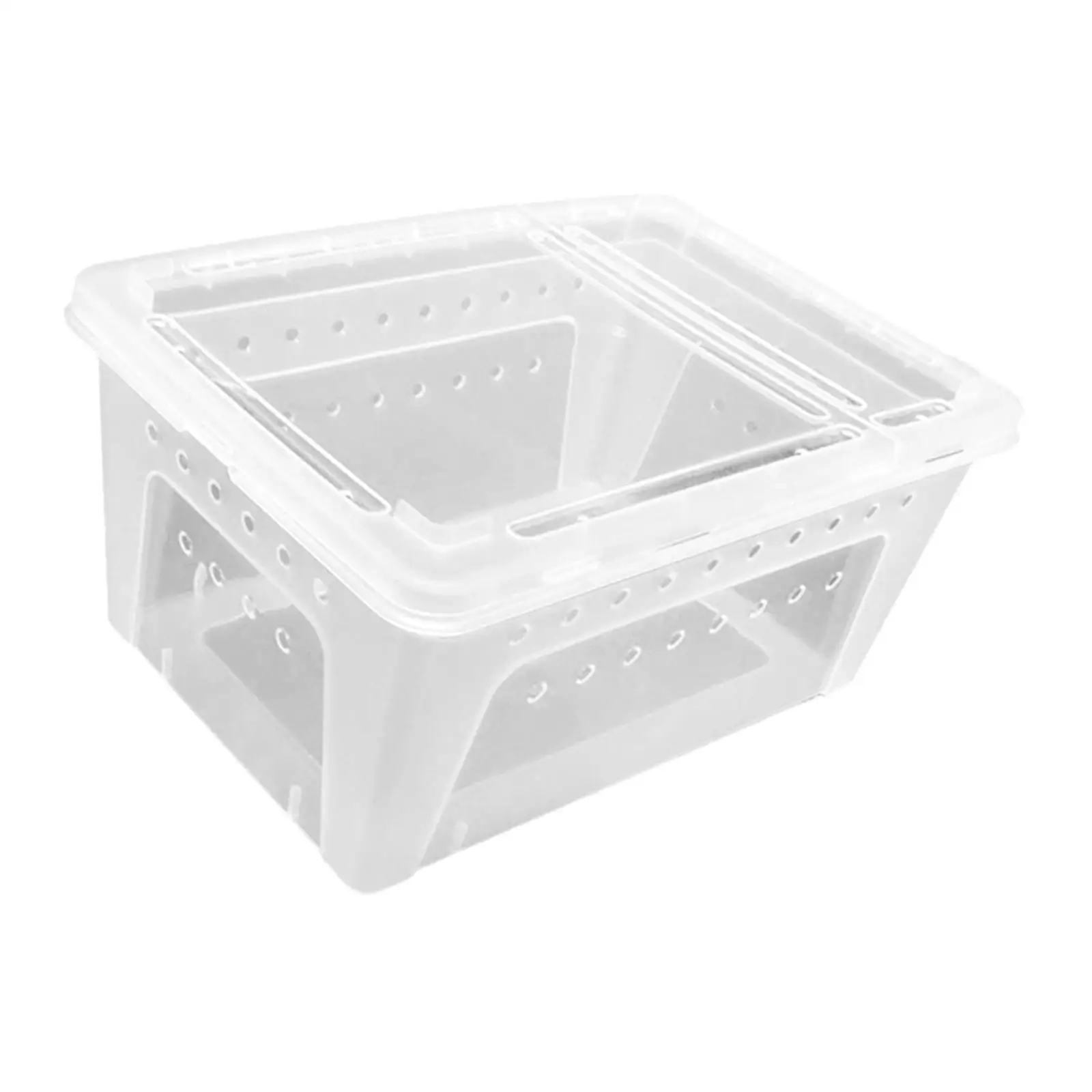 Stackable Plastic Reptile Terrarium Cage Double Opening Habitat Box for Aquarium Turtle Tank Breeding