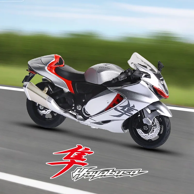 1:18 Suzuki Hayabusa GSX1000R YZF-R1 Modello di moto in lega Simulazione Metallo Auto da strada Modello di auto in lega da collezione