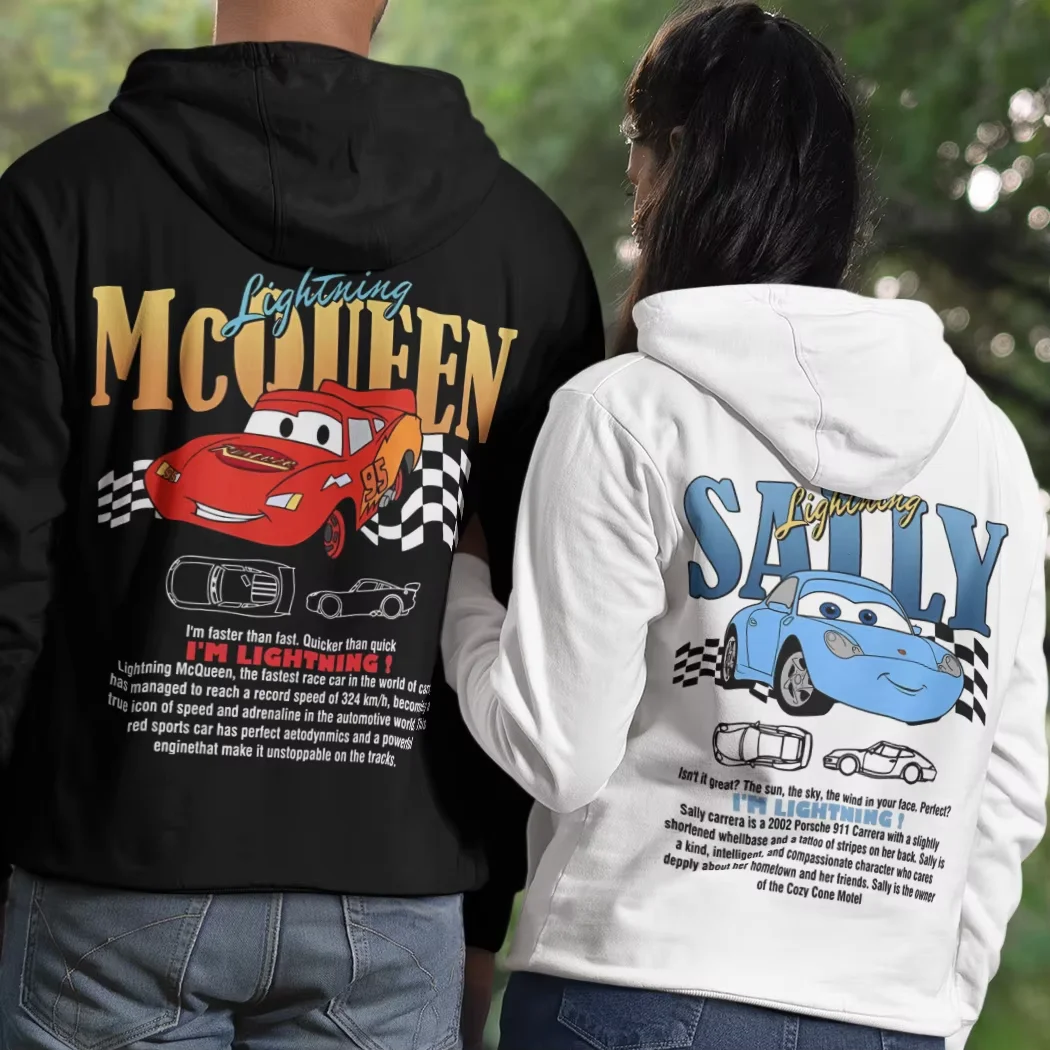 Sally I\'m Lightning Cars Mcqueen Bluza z kapturem dla mężczyzn Bluza damska Moda Graficzne bluzy z kieszeniami Koszule z długim rękawem