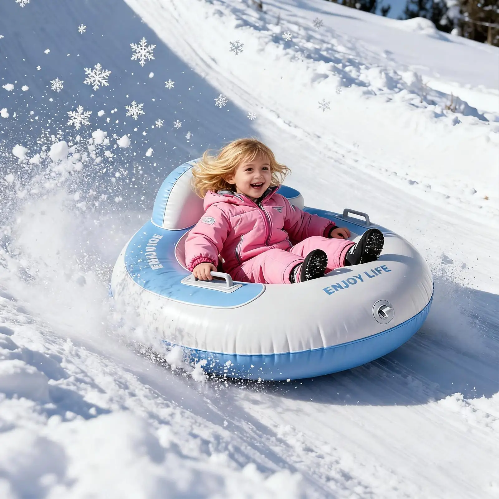 

Snow Sled For Kids Thickened Inflatable Sledding Toys Sleds For Snow With Handle For Kids Adults Family Ski Outdoor Backyard