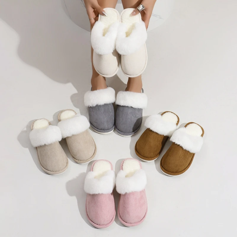 2025 Winter New Women's Warm and Comfortable Slippers Indoor and Outdoor Lightweight Anti slip Cotton Dragging