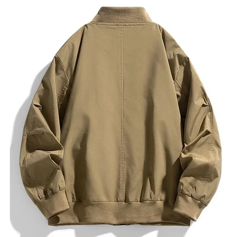 2025 جديد ربيع الخريف حجم كبير سترة الرجال جيب فضفاض موضة العلامة التجارية معطف 130 كجم 7XL Bomber سترة 5XL 6XL ملابس العمل سترة #5