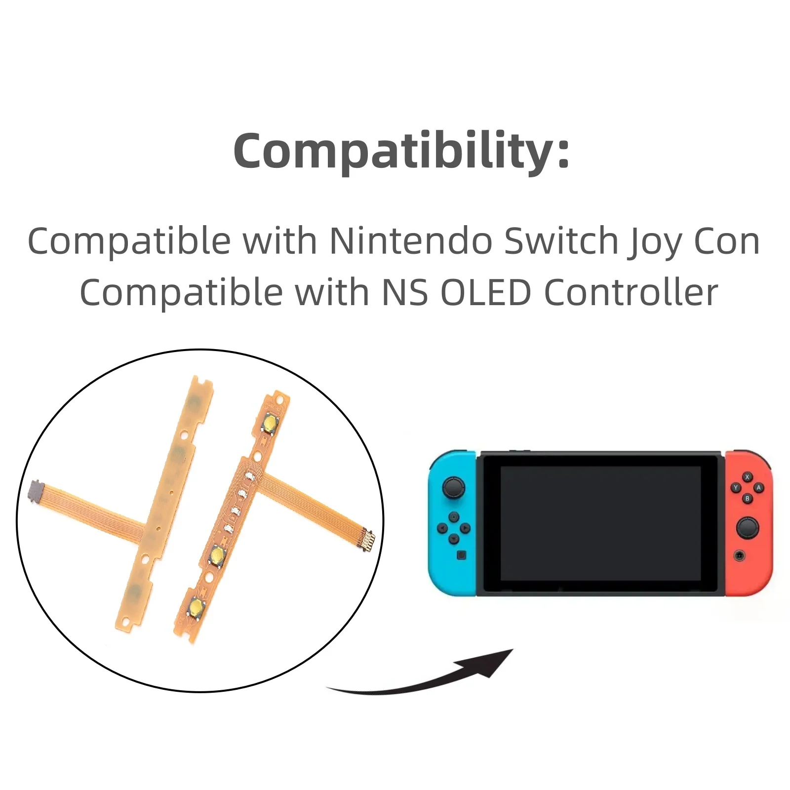 Ruimou 5 Pcs SL SR ZL ZR L Ribbon Flexible Cable Compatible With Nintendo Switch Joy Con/Compatible With NS OLED Controller