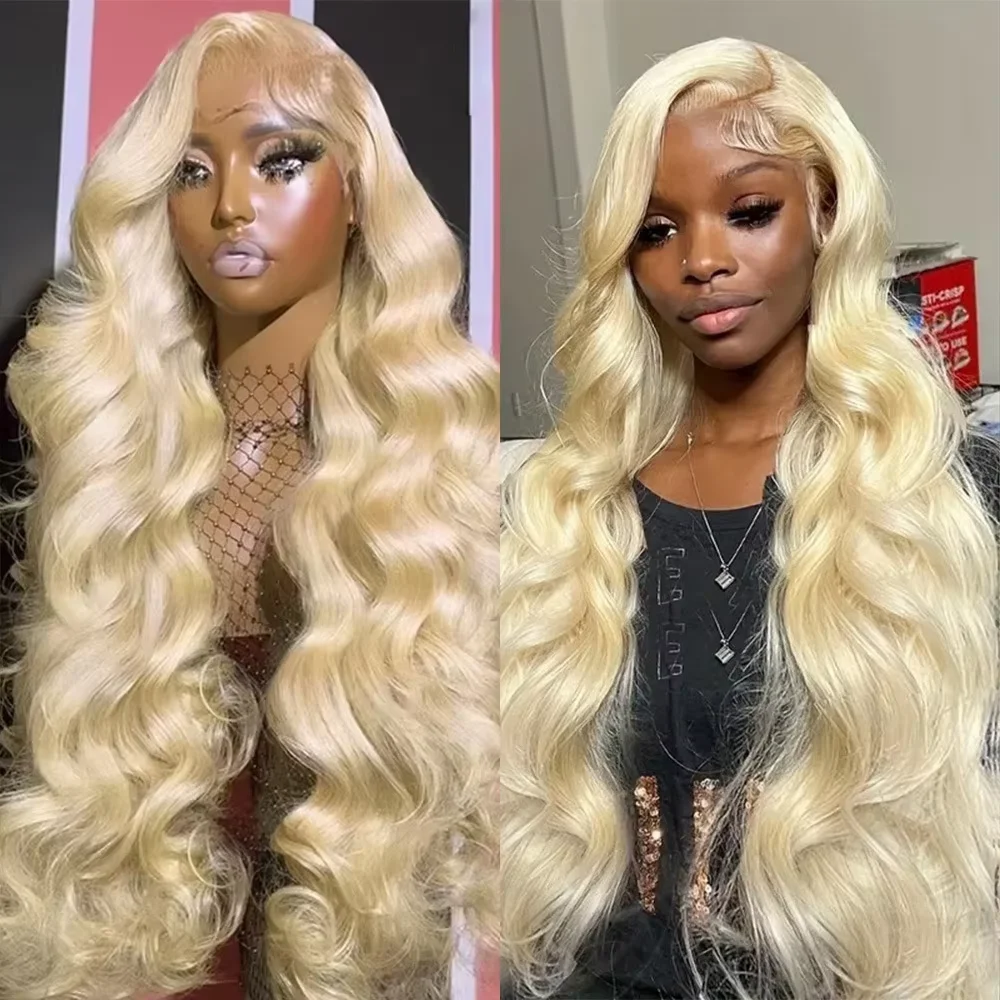 

30 38 дюймов Бразильская объемная волна 613 Блондинка 13x4 HD Парики из натуральных волос на кружеве Предварительно выщипанные 200% Плотность Бесклеевой парик на фронтальной части шнурка