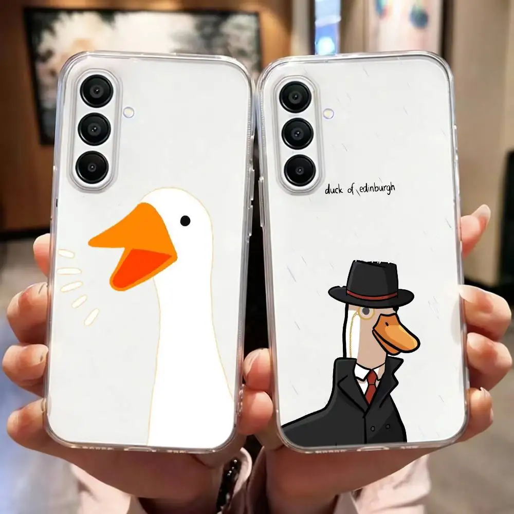Whimsical Y2K Untitled Goose  Phone Case For Samsung Galaxy A10,12,20,21S,30,31,40,50,51,52,70,A71,Others Transparent Soft