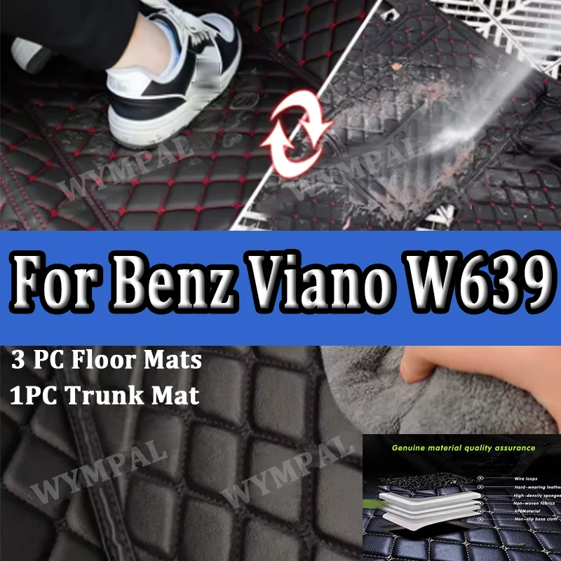 

Luxury Car Floor Mats For Mercedes Benz Viano W639 2006 2007 2008-2010 Custom Auto Foot Pads Carpet Cover Interior Accessories