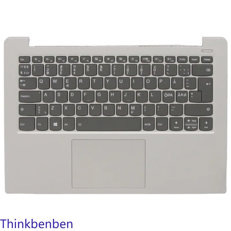 Carcasa Superior para Teclado NDC Nordic Platinum Grey, Reposamanos para Lenovo Ideapad S340 14 14IWL 14API 14IIL 14IML 5CB0S18541