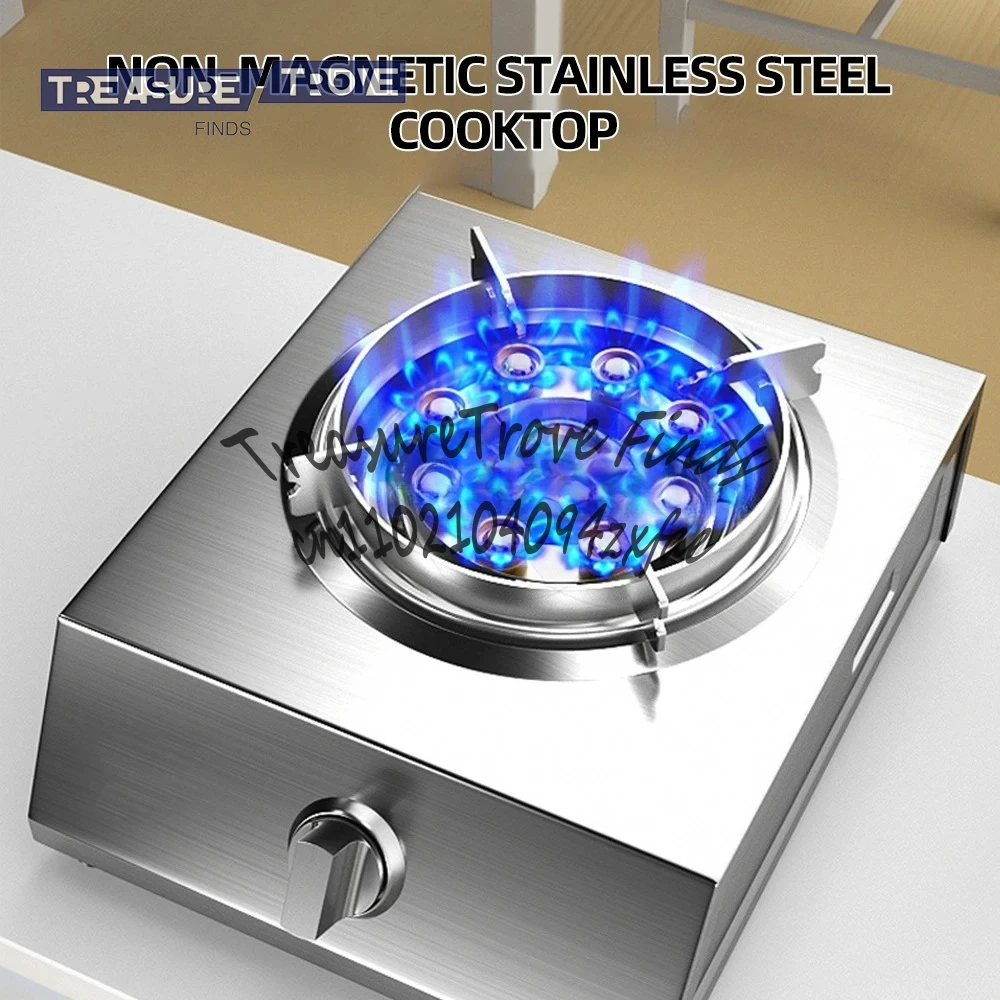 

Energy-saving Cooktops Estufas Stainless Steel Gas Stove Kitchen Single Desktop Gaskocher Flameout Protection