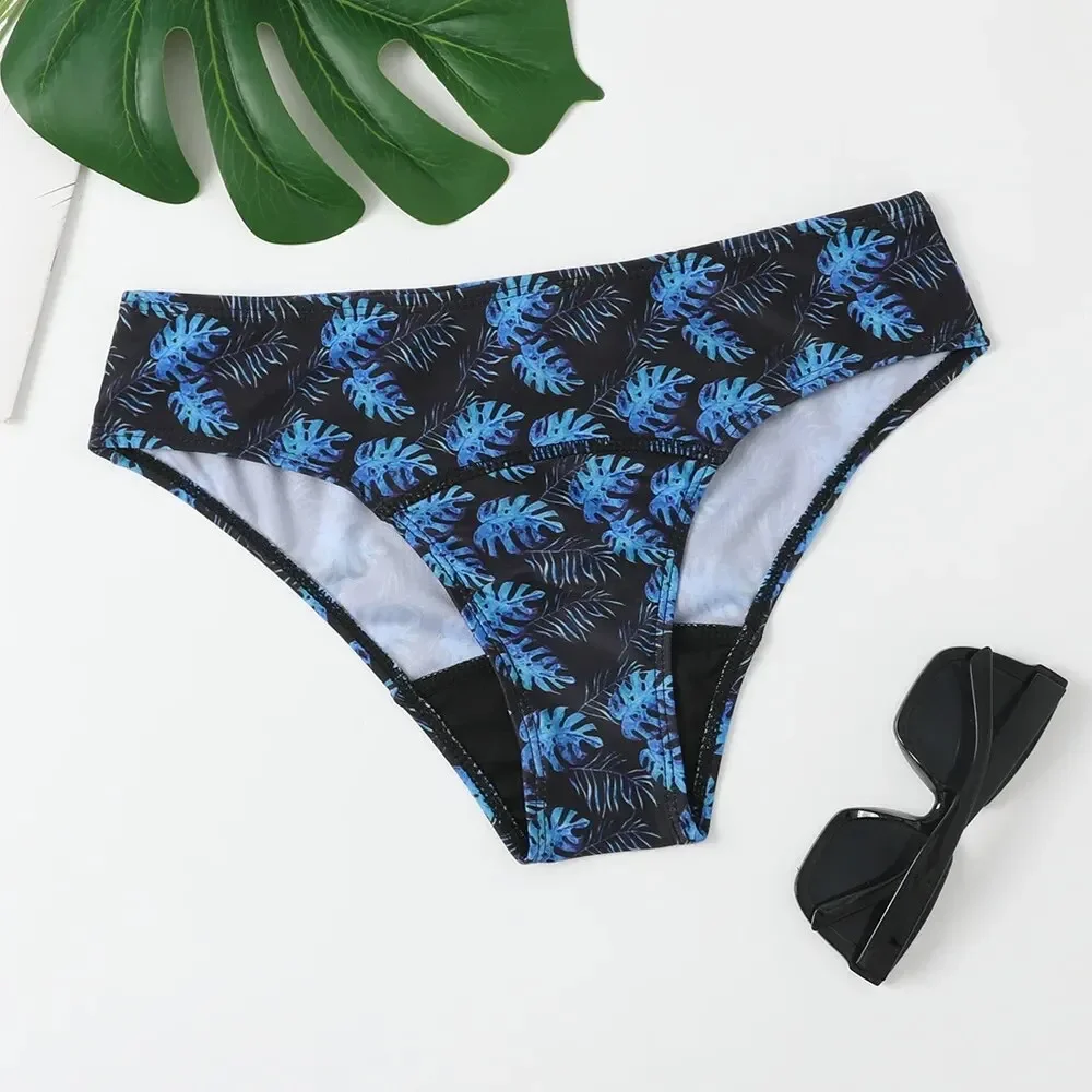สุภาพสตรี 2024 ชุดว่ายน้ําLeafดอกไม้บิกินี่กางเกงว่ายน้ําสไตล์ใหม่เย็บกางเกงเซ็กซี่บิกินี่แฟชั่นAll-Match Trend
