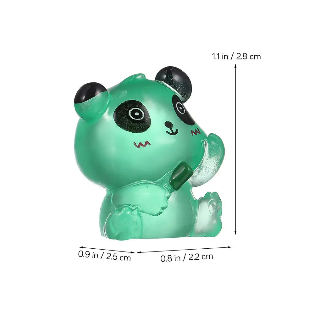 35Pcs Glow-in-The-Dark Decorations Miniature Sitting Panda Sculptures for Garden Desk Bonsai Micro Landscape Indoor