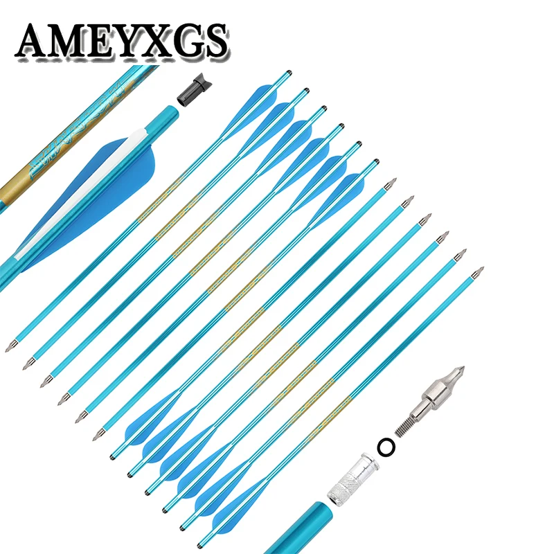 

6/12pcs Archery 20/22inch Aluminum Arrow Crossbow Bolts Arrows 4inch Vanes Crossbow Nock Target Hunting Shooting Accessories