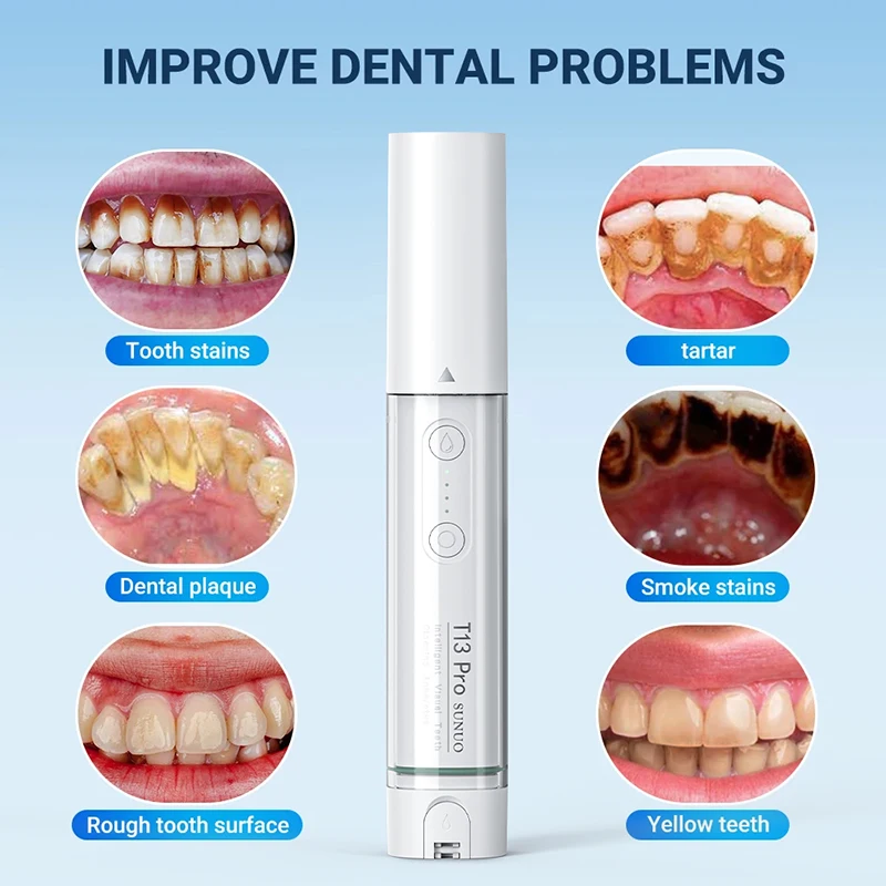 T13 pro visível removedor de cálculo doméstico ultra sônico limpador de dentes sem fio app eletrônico sonic limpador de dentes raspador dental