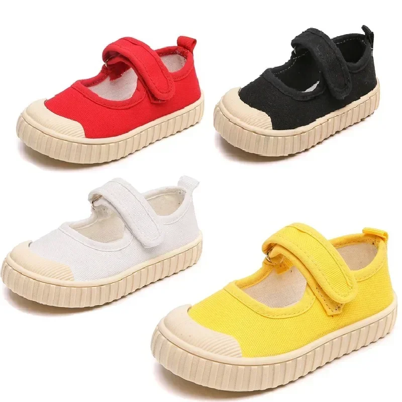 

Kids Canvas Shoes Boys Girls Sneakers Velcro Soft Flat Boys Girls Toddler Shoes Fashion Breathable Children Casual Canvas Shoes