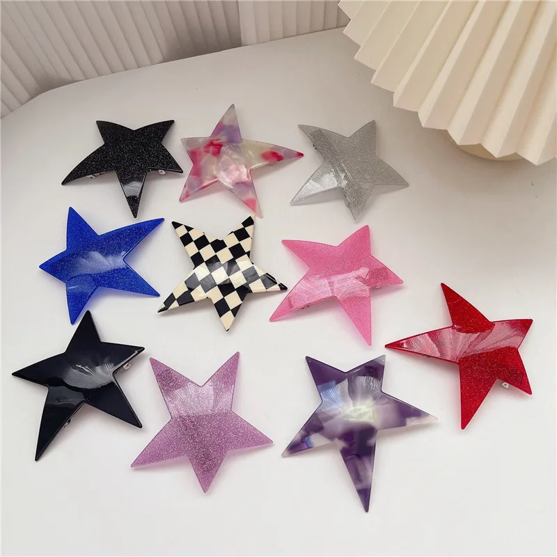 2022 Korean Irregular Pentagram Hair Clip Hairpin for Women Girls y2k Cool Personality Flash Star Spring Clip Hair Accessories