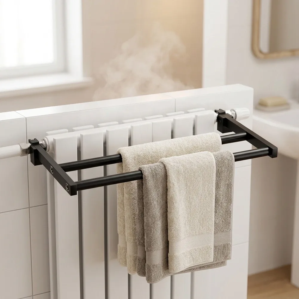30 40 50cm Towel Rail Hanging Towel Rail Radiator No Drilling Required Sturdy Material Compact And Space-saving