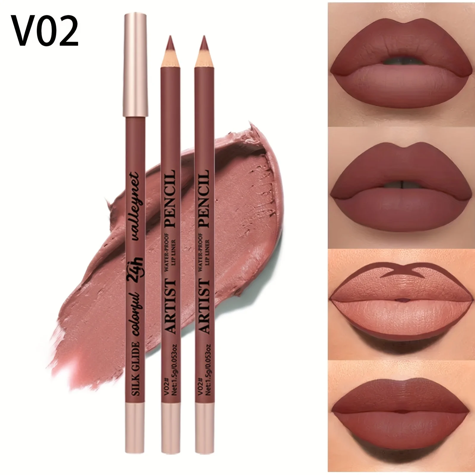 Matita labbra in velluto opaco 8 colori, colore nudo, resistente, impermeabile e resistente al sudore, adatta per matita labbra invernale