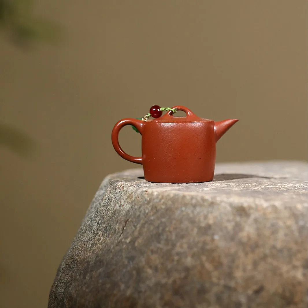 Handmade Ball Hole Small Capacity Yixing Purple Clay Pot Ore Coal Kiln Sand Card Cover Fingertip Treasure Smile Straight 55cc
