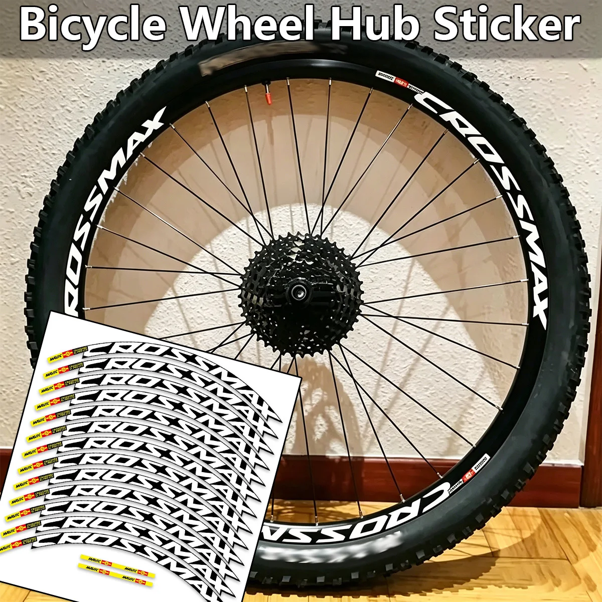 For MAVIC CROSSMAX SL PRO MTB Wheel Hub Stickers Width 17.5mm Bicycle Rim Reflective Waterproof Strip Decals for Two Wheels