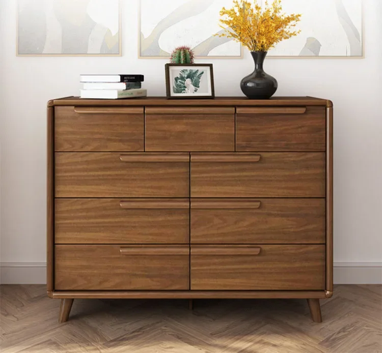 Furniture Nordic solid wood 9 Dou ark contracted modern Europe type dou cabinet Balcony storage cupboard bedroom nightstand