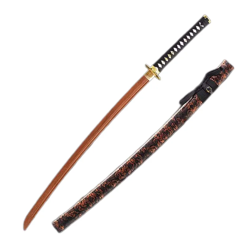 Personal Custom Iaito Training Sword Props,Wooden Blade Japanese Katana Full Size Swords, Black Lines Printed Saya, Home Decor