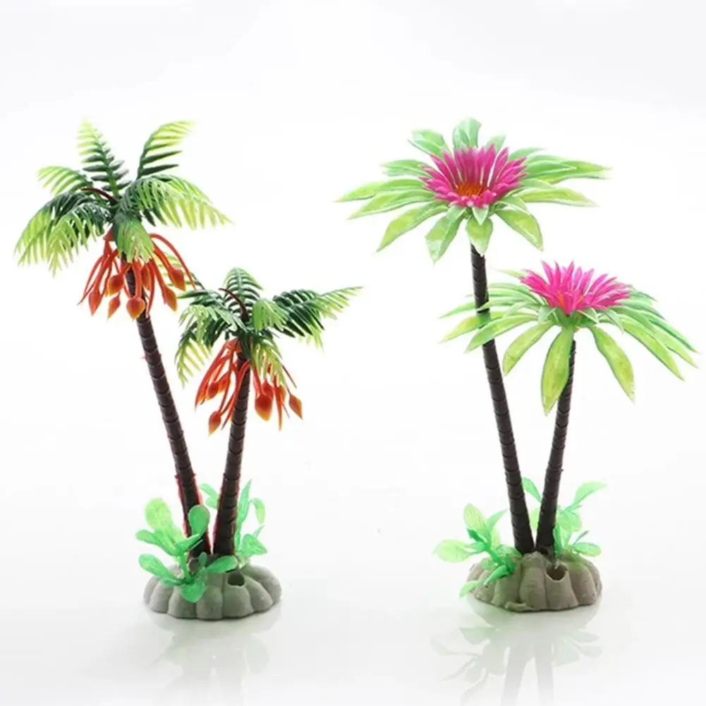 

Vivid Artificial Plant Simulation Chrysanthemum Coconut Tree Water Plants For Aquarium Fish Tank Landscaping Decor