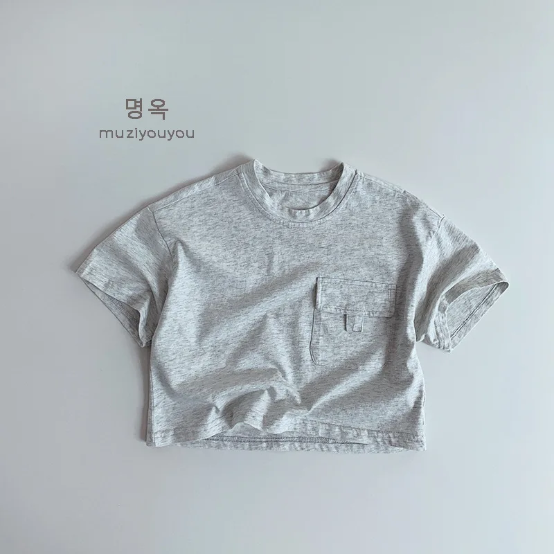 

2025 Summer New Children Short Sleeve T Shirts Cotton Girls Solid Casual Tee Baby Versatile Tops Boys Loose T Shirt Kids Clothes