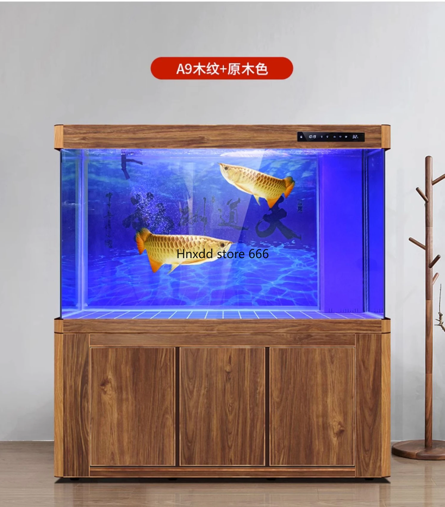 Dragon Fish Tank Aquarium Aluminum Alloy Flowing Water Curtain Wall Waterfall Rain Type Large Living Room Curved Cylinder