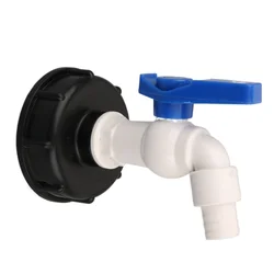 Adapter zbiornika IBC S60X6 kran plastikowy zawór zastępczy 60mm gwint stromy do 16mm złącza do wody ogrodowej Adapter spustowy