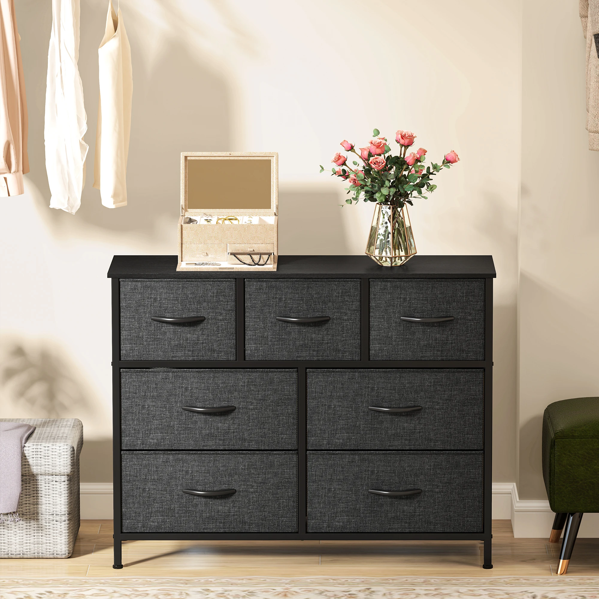 YITAHOME 7-Drawer Storage Dresser for Kids & Adults – Wide Fabric Design, Easy Pull Handles, Sturdy Steel Frame