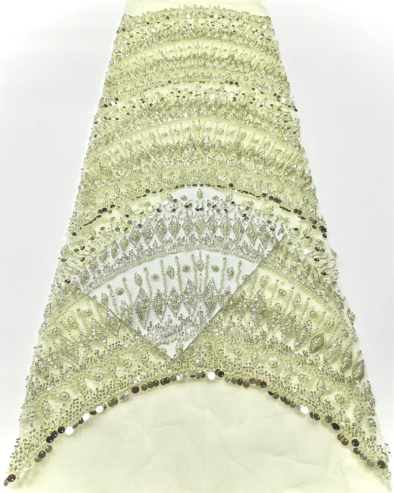 الأزرق جودة عالية النيجيري الأفريقي صافي نسيج الدانتيل مع الترتر اليدوية الثقيلة مطرز الدانتيل القماش فساتين لحضور الحفلات الموسيقية الخرز