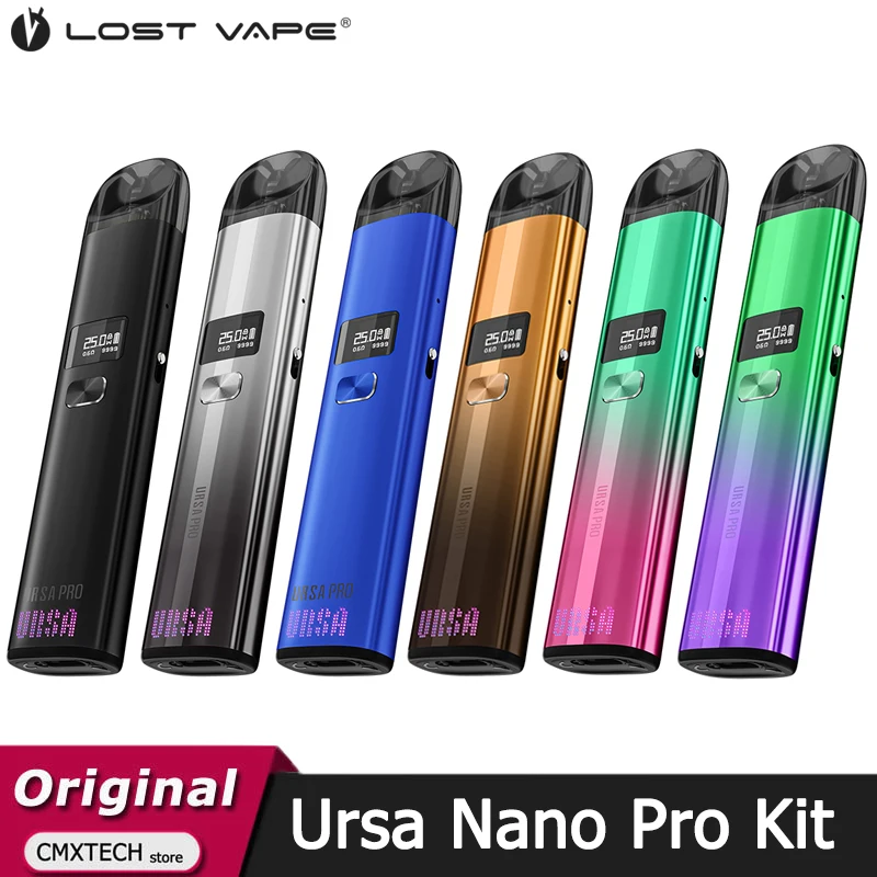 ชุดบุหรี่ไฟฟ้า URSA NANO Pro บุหรี่ไฟฟ้า, ดั้งเดิมแบตเตอรี่900mAh 25W พร้อมตลับหมึก Ursa 2.5ml เหมาะกับ UB บุหรี่ไฟฟ้าขดลวดขนาดเล็ก