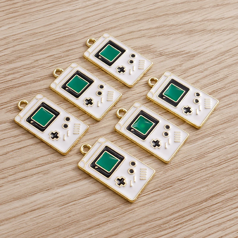 Tusember 10 Stück süße Emaille Gamepad Charms Spielkonsole Anhänger Diy Erkenntnisse Kawaii Schlüsselanhänger Armbänder Ohrringe für Kinder – Detail 8