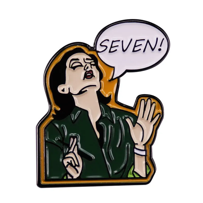 Monica SEVEN Enamel Pin Classic Scene Inspiration Cartoon Character Badge Brooch Jewelry Accessories Gift for Friends