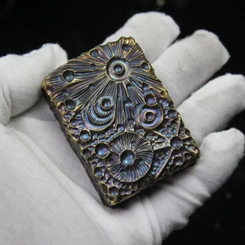 Heavy Duty Hand Carved Kerosine Lighter, Starry Brass Flip Lighter, Collection Hobby, Men's High-end Gift Small Tool