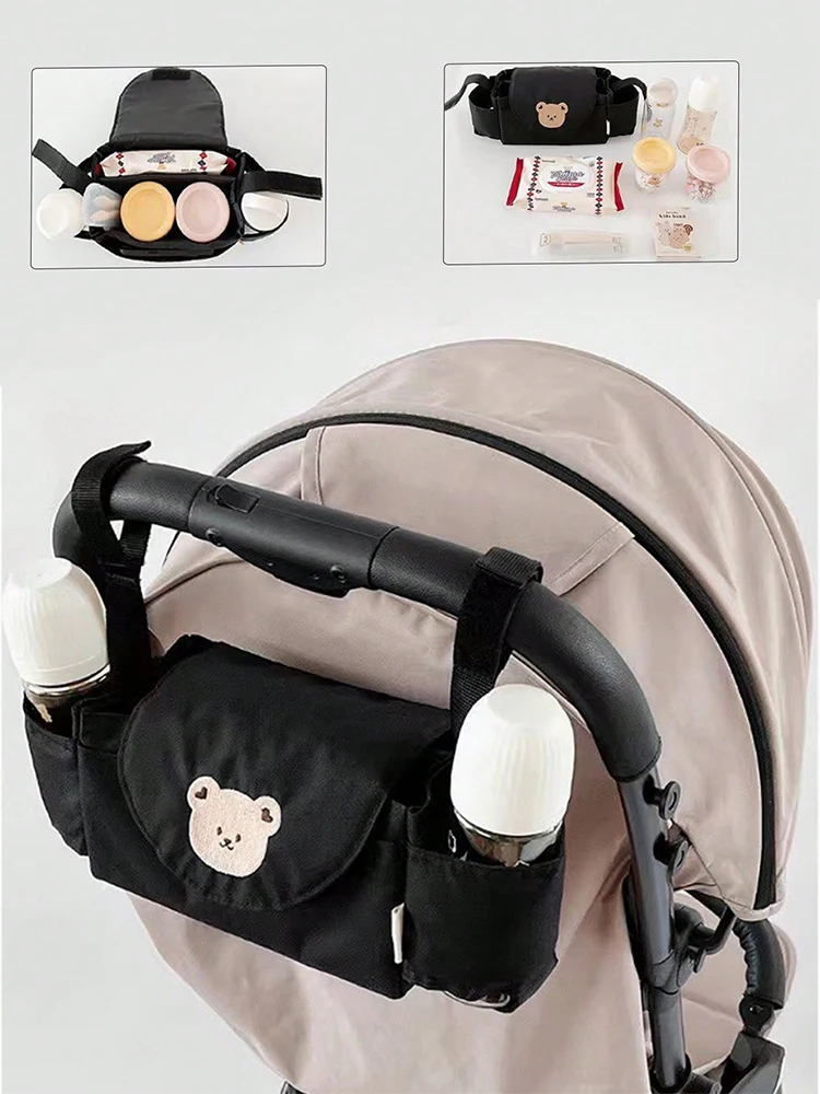 

1Pc Ins Baby Stroller Hanging Bag, Multifunctional Storage Bag, Portable Hanging Bag for Baby Bottles and Daily Essentials, Mom's Go-To Organizer for Outings, Children's Stroller Storage Basket, Baby Outing Essential.