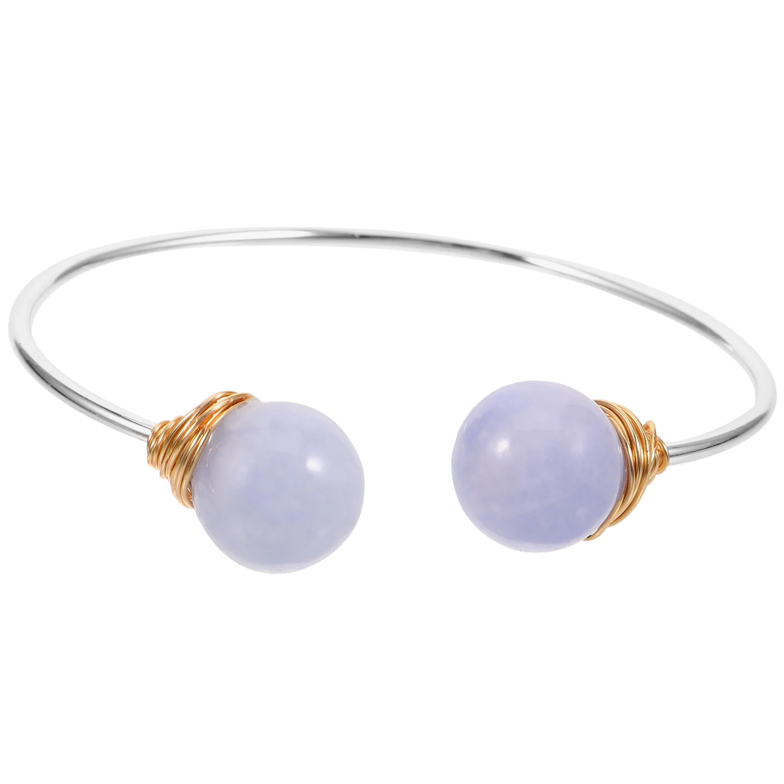 

Natural Stone Bracelet Women Stainless Steel Bangles Golden Wrist Chain Amethyst Alloy Jewelry Gift Elegant Casual Wear Club
