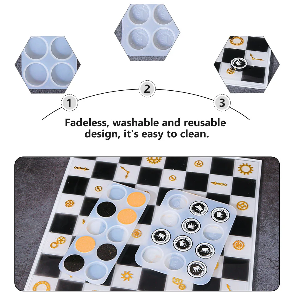 

Chess Piece Silicone Mold DIY International Mould Crown Making Accessory Durable Reusable Chess Supply Simple Mold Storage Tool