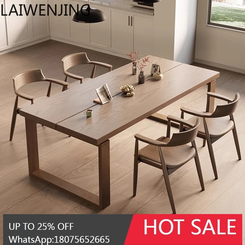 طاولة طعام SGF Nordic للاستخدام المنزلي طاولة طعام مستطيلة من الخشب الصلب بتصميم بسيط #2