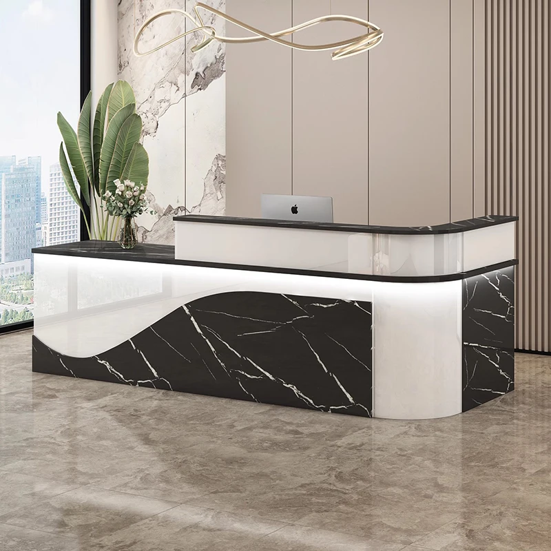

Creative Storage Reception Desk Nordic Style Premium Exquisite Reception Desks Trendy Luxury Tresen Rezeption Office Furniture