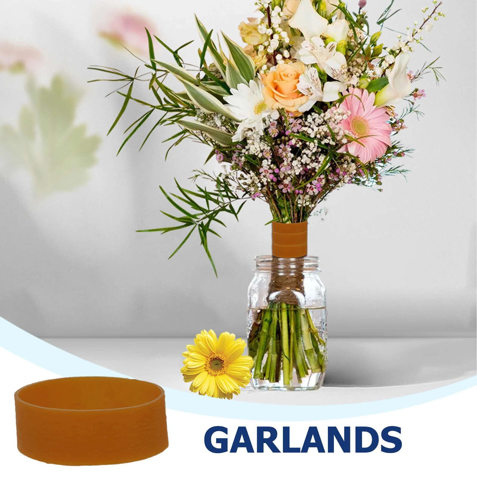 

1 set Bands For Home Office Strong Elastic Rubber Rings Bright Color Stretchy Band Natural Rubber Multi-Functional