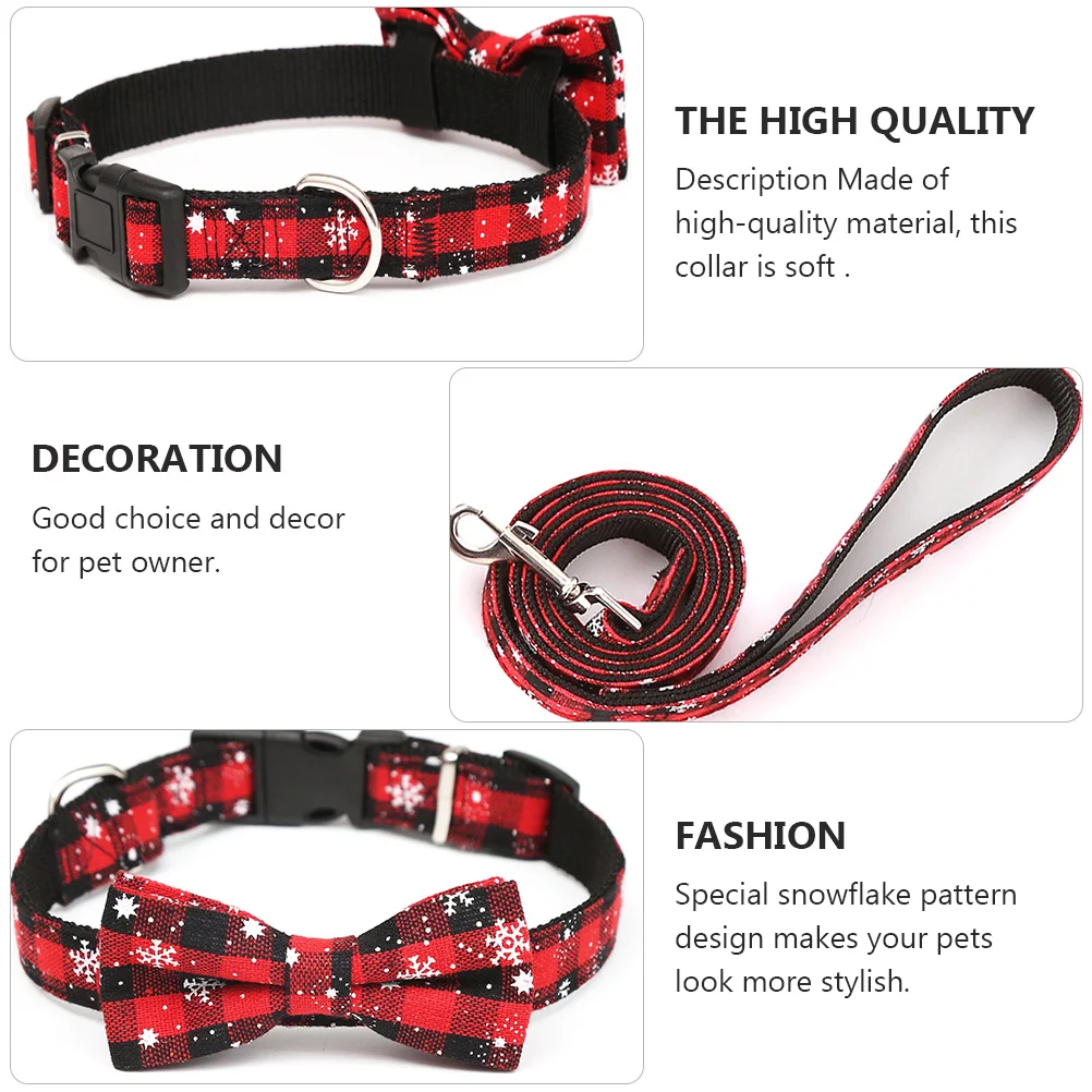 크리스마스 보타이 디자인 조절 가능한 반려동물 목걸이 2개 세트 이미지
