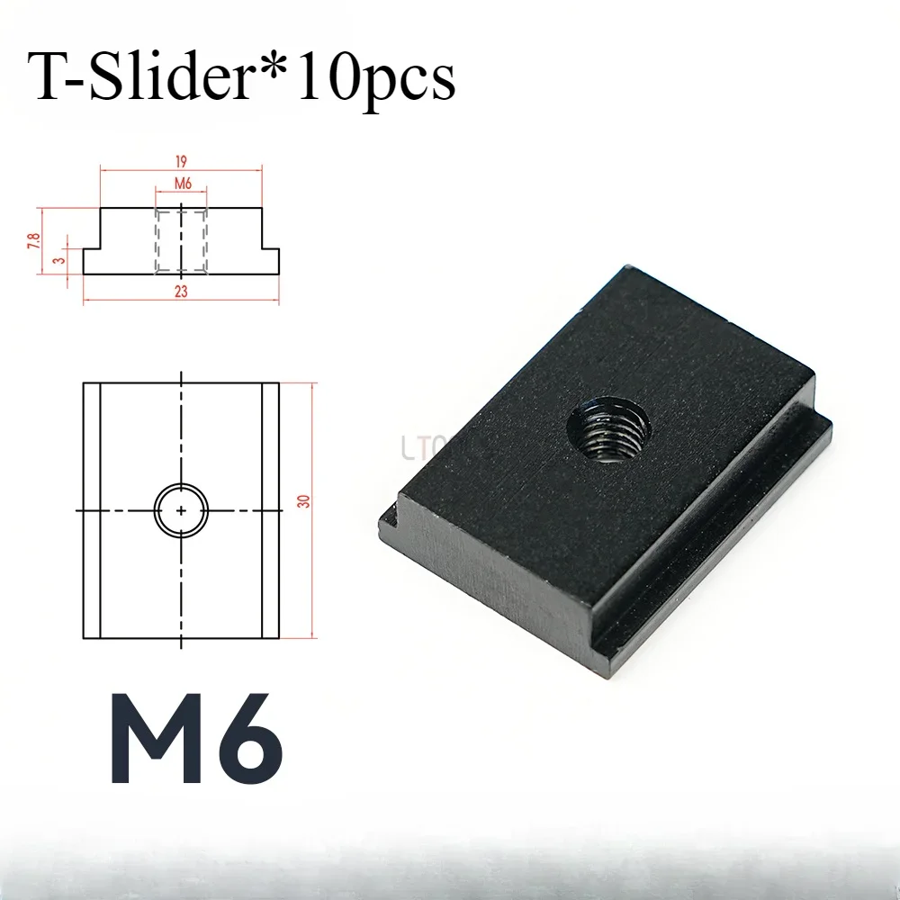 10PCS T-Slider for T-Slot Miter Track Slider Sliding Nut Aluminum Alloy T Slot Nut for Woodworking Tool Jigs Screw Slot Fastener