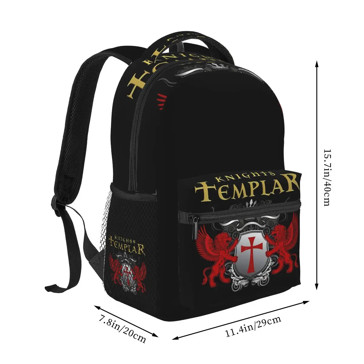 Knights Templar Cross Shield Symbol Medieval Sword Emblem Secret Order Backpack Student Boys Girls BookBag Computer Shoulder Bag